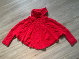 Carter's Red Cable Knit Sweater Poncho, 2T