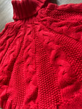 Carter's Red Cable Knit Sweater Poncho, 2T