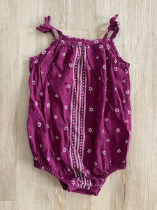 Purple Tie-Shoulder Romper, 18-24M