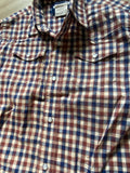 Wrangler Brown/Navy Plaid Button Down, S(5-6)