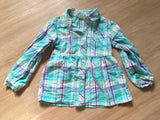 Peanut & Ollie Light Blue Plaid Button Down Tunic, 4T