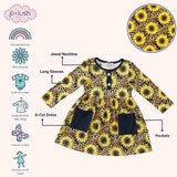 P+L Sunflower Safari Dress, 2T, 3T, 4T, 5, 6/6X, 7/8, 10/12