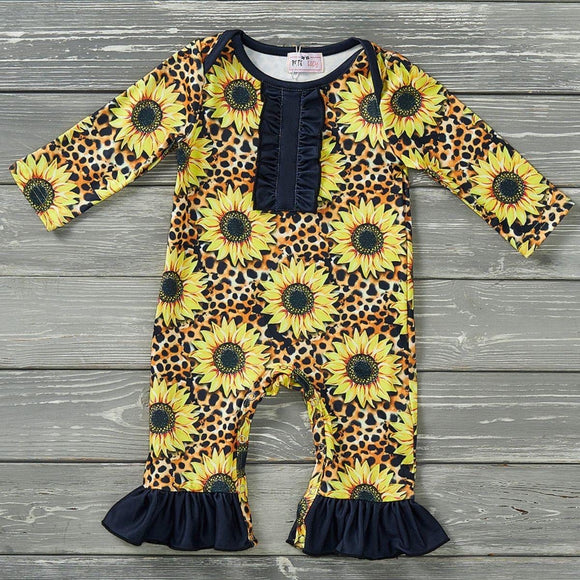 P+L Sunflower Safari Romper, 0-3M, 3-6M, 6-9M, 9-12M, 12-18M, 18-24M