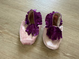 Pink Velour Slip Ons, 0-6M