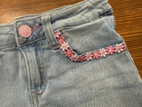 Studio V Embroidered Pink Flower Denim Shorts, 7