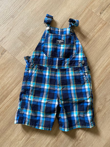 OshKosh Blue Plaid Overalls, 24M