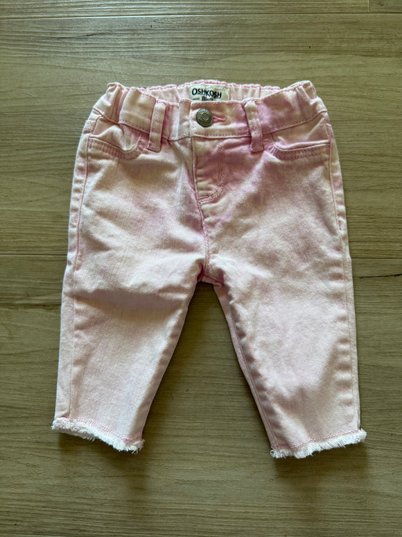 OshGosh Pink Pull On Denim Pants, 6M