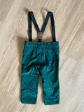 Carter's Forest Green Corduroy Suspender Pants, 12M