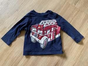 Children's Place Fire Truck Long Sleeve Tee, 9-12M