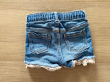 Lace Trim Denim Shorts, 18-24M