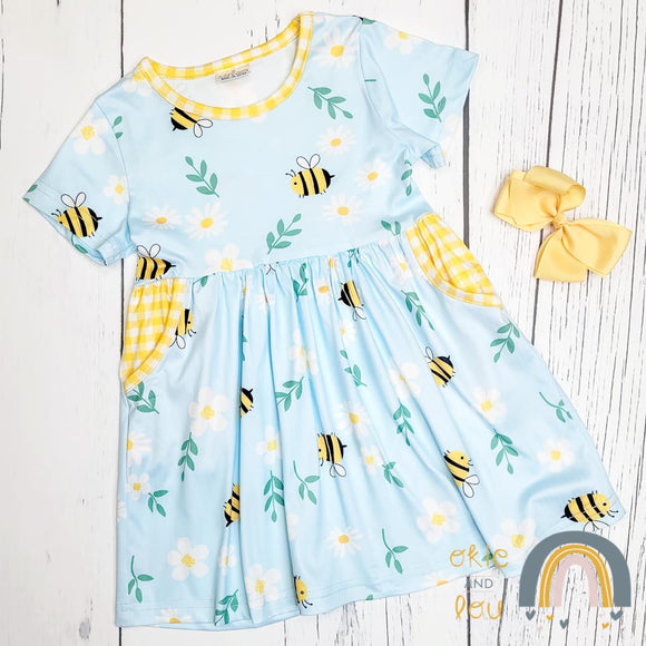 New Okie and Lou Daisy Bee Dress, 2XL (6/6X) & 3XL (7/8)