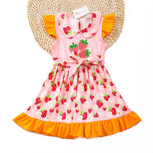 Okie & Lou Sweet Strawberry Dress, S(2T)