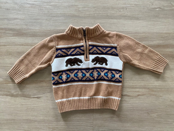 Knitted Bear Pullover Sweater, 6-12M