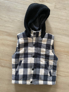 Black Checkered Vest, 4T