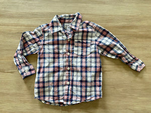 Pink/Blue Plaid Button Down, 18M