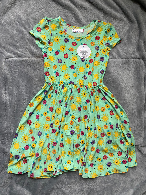 NWT DotDot Smile Sunshine & Flowers Caps Dress, 8/10