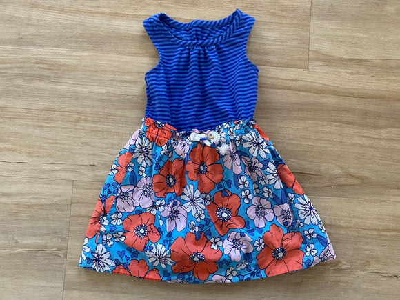 Blue, Floral Dress, 2T