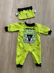 Halloween Frankenstien Bodysuit + Hat, 12M