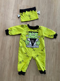 Halloween Frankenstien Bodysuit + Hat, 12M