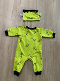 Halloween Frankenstien Bodysuit + Hat, 12M