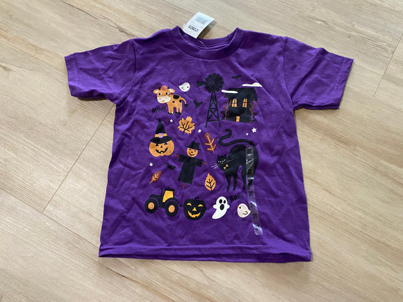 Tractor Supply Purple Farm Halloween Tee, 3T