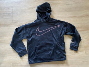 Nike Black/ Pink Nike Word Logo Sweatshirt, L (14-16)