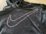 Nike Black/ Pink Nike Word Logo Sweatshirt, L (14-16)