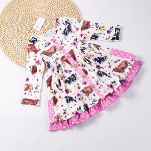 Okie & Lou Happy Cows Dress, S (2T)