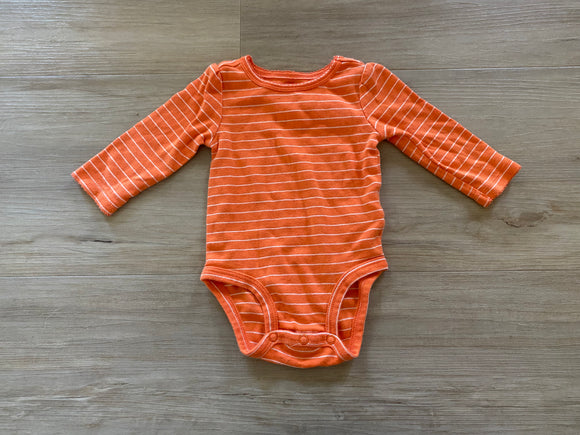 Carter's Orange/White Striped Long Sleeve Onesie, 3M