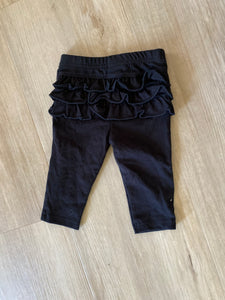 Garanimals Black Ruffle Bottom Leggings, 3-6M