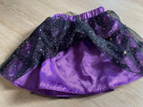 Purple, Black Tulle Sparkly Skirt, 6