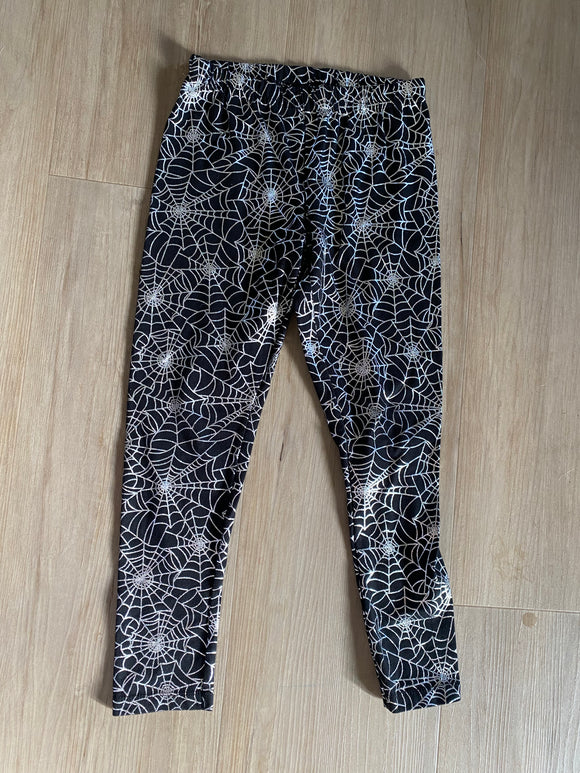 NWOT Halloween Glitter Spiderweb Leggings, M(7-8)