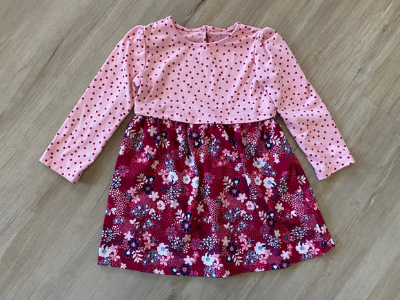 Pink, Floral Dress, 24M