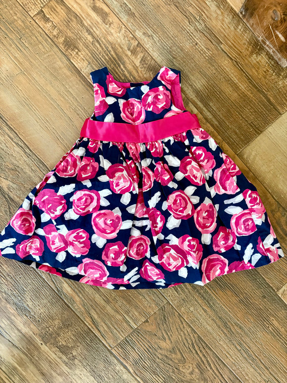 gymboree pink dress Marchesa Mini + Gymboree Oversized Rosette Fit And Flare Dress