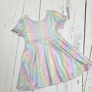 Boutique Sparkly Rainbow Dress, XS (12-18M)