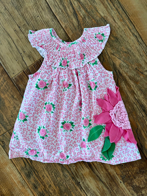 Mud Pie Pink Cheetah, Rose Tunic, 6-9M