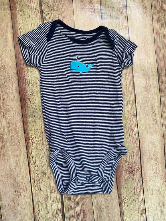 Whale Striped Onesie, 3M