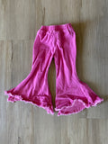 Boutique Pink Distressed Bell Bottom Pants, 18-24M