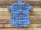 Blue Plaid Dino Button Down, 2T