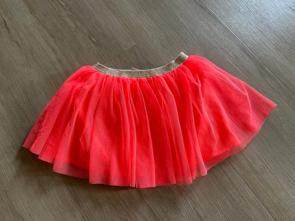 Peanut & Ollie Bright Orangish/Pinkish Tulle Skirt, 4T