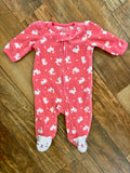 Carter's Pink, Kitty Fleece Sleeper, 3M