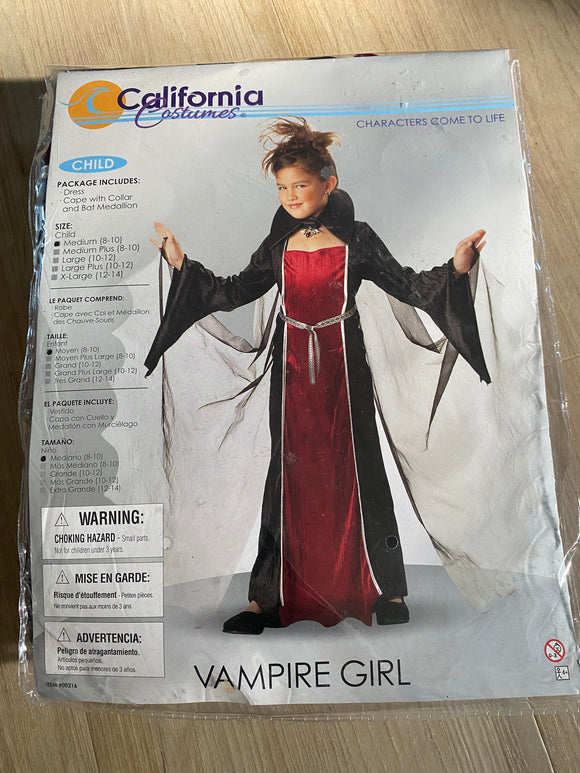 Vampire Girl Costume, M(8-10)