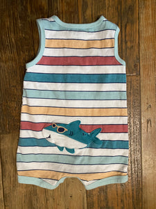 Carter's Striped, Shark Butt Romper, 3M