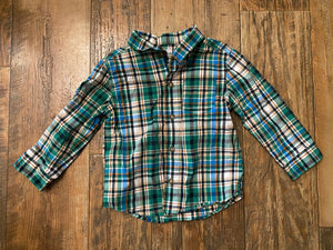 Carter's Green Plaid Button Down, 24M