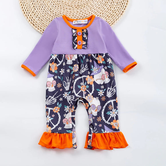 Okie and Lou Hippie Haunts Romper, 0-3M