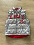 Hurley Grey and Red Puffer Vest, 24M
