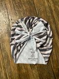 Posh Peanut Zebra Turban Bow, OS