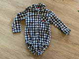 Carter's Checkered, Red Train Button Down Onesie, 24M