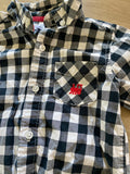 Carter's Checkered, Red Train Button Down Onesie, 24M