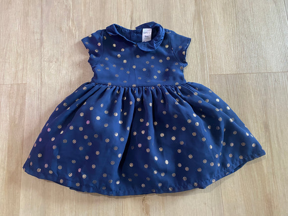 Carter's Navy, Gold Dress, 9M